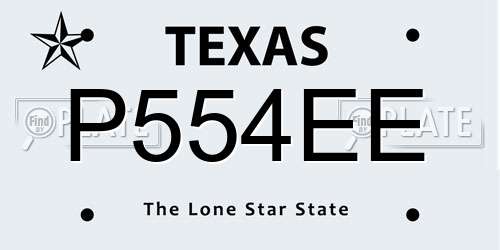 P554EE Texas License Plate