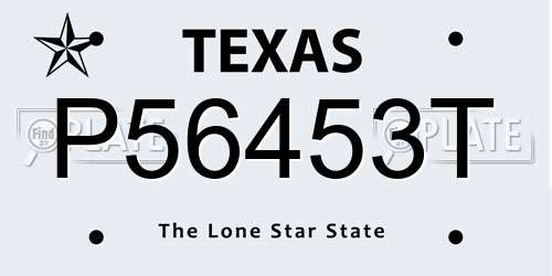 P56453T Texas License Plate