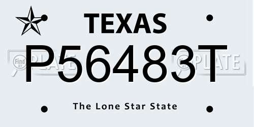 P56483T Texas License Plate