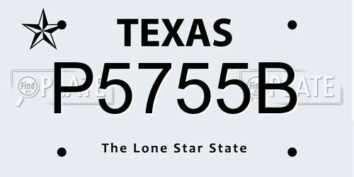P5755B Texas License Plate