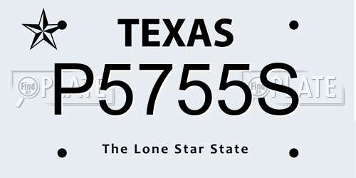 P5755S Texas License Plate