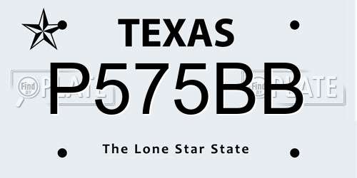 P575BB Texas License Plate
