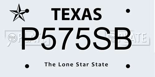 P575SB Texas License Plate