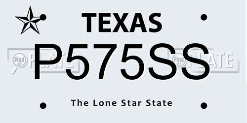 P575SS Texas License Plate
