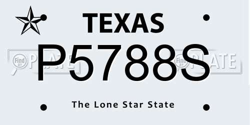 P5788S Texas License Plate