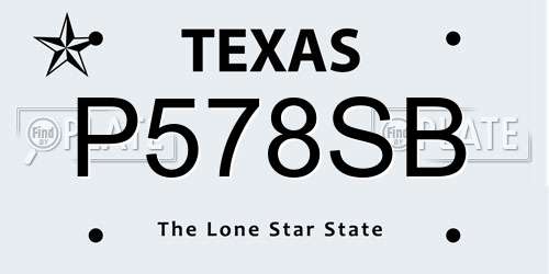 P578SB Texas License Plate