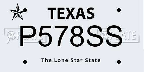 P578SS Texas License Plate