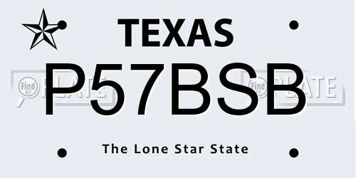 P57BSB Texas License Plate
