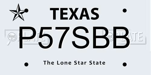 P57SBB Texas License Plate