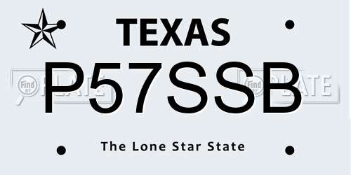 P57SSB Texas License Plate