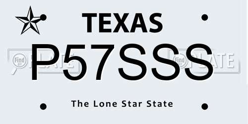 P57SSS Texas License Plate