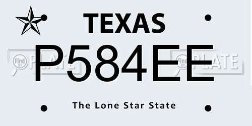 P584EE Texas License Plate