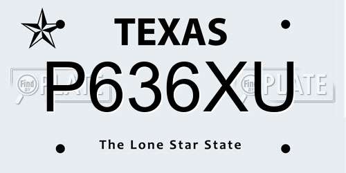 P636XU Texas License Plate