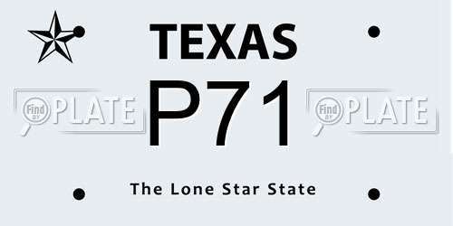 P71 Texas License Plate