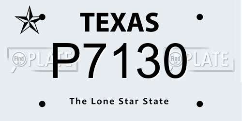 P7130 Texas License Plate