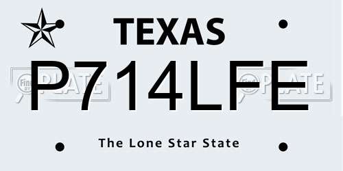 P714LFE Texas License Plate