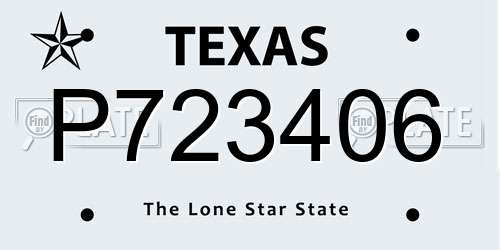 P723406 Texas License Plate