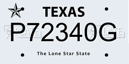 P72340G Texas License Plate