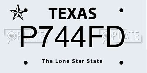 P744FD Texas License Plate