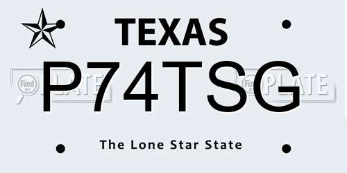 P74TSG Texas License Plate