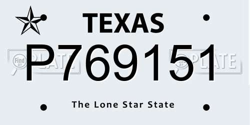 P769151 Texas License Plate