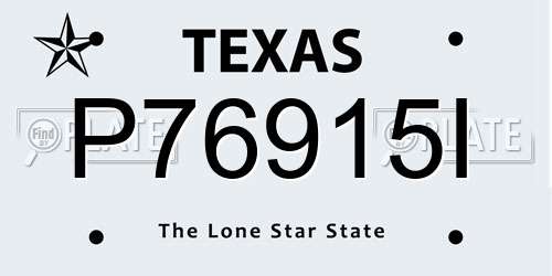 P76915I Texas License Plate