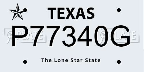 P77340G Texas License Plate