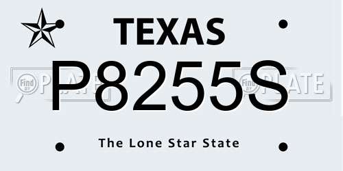 P8255S Texas License Plate