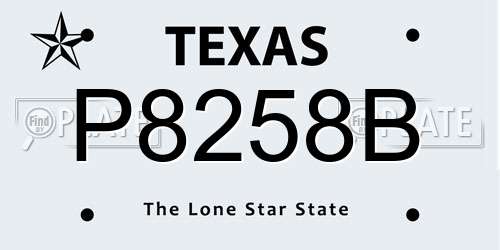 P8258B Texas License Plate
