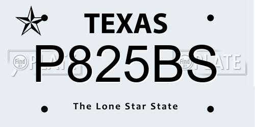 P825BS Texas License Plate