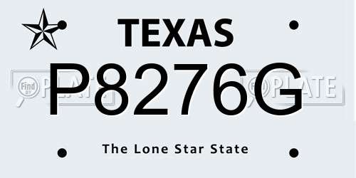 P8276G Texas License Plate