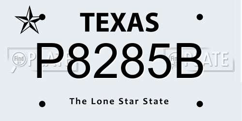 P8285B Texas License Plate