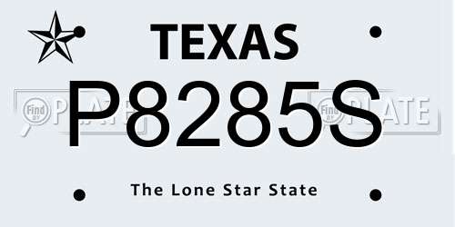 P8285S Texas License Plate
