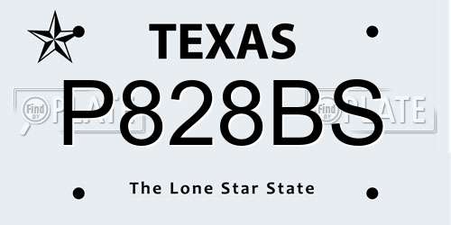 P828BS Texas License Plate
