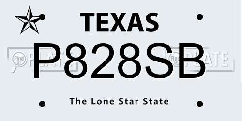 P828SB Texas License Plate