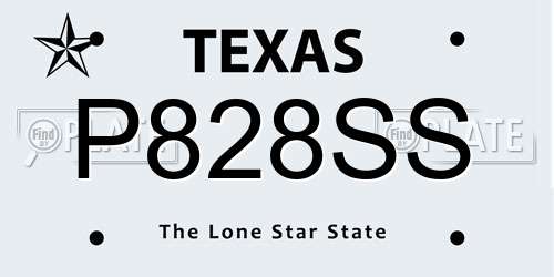 P828SS Texas License Plate