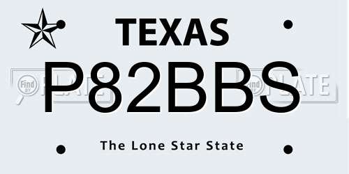 P82BBS Texas License Plate
