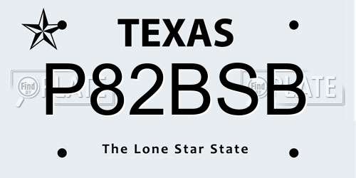 P82BSB Texas License Plate