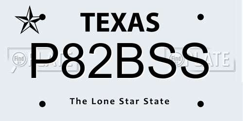 P82BSS Texas License Plate