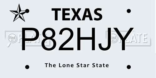 P82HJY Texas License Plate