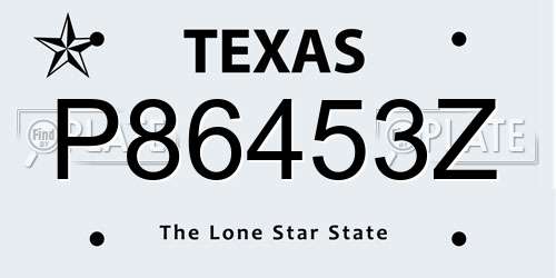 P86453Z Texas License Plate