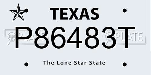 P86483T Texas License Plate