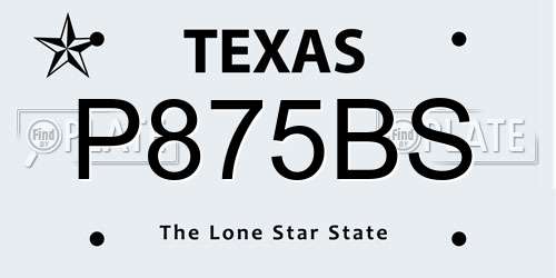 P875BS Texas License Plate