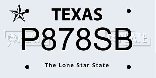 P878SB Texas License Plate