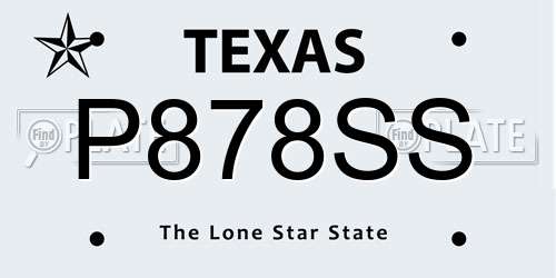 P878SS Texas License Plate