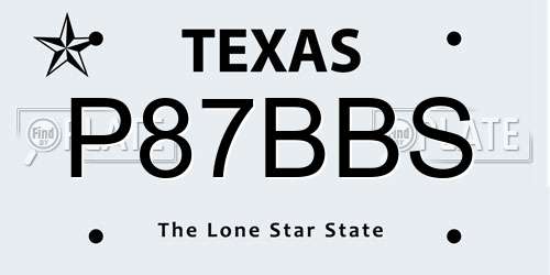 P87BBS Texas License Plate