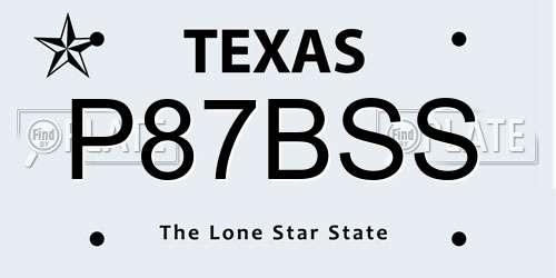 P87BSS Texas License Plate