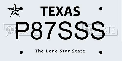 P87SSS Texas License Plate