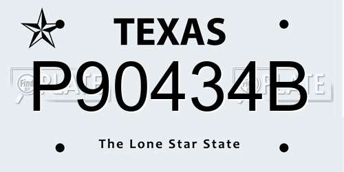 P90434B Texas License Plate