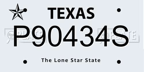P90434S Texas License Plate